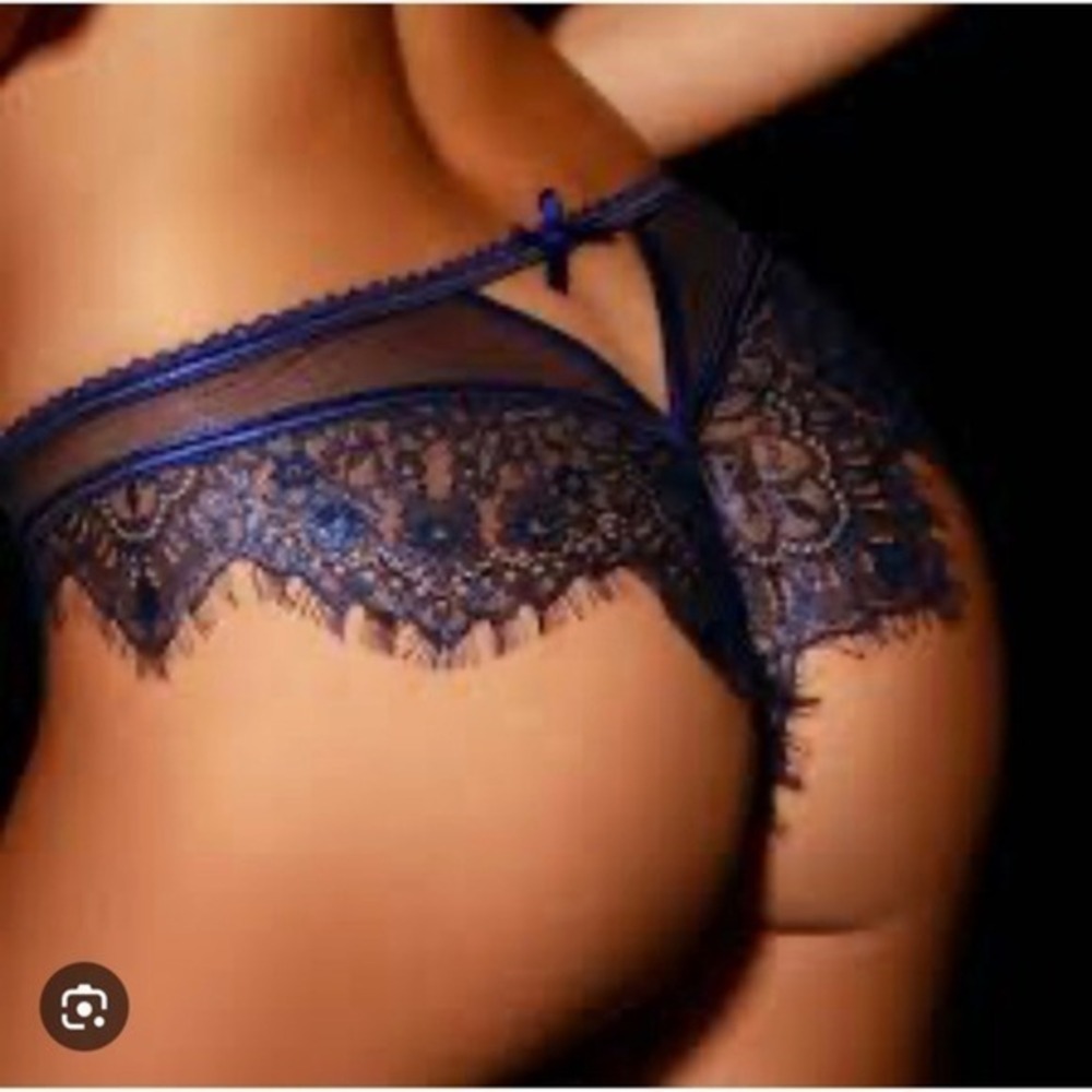 Honey Birdette Roisin Blue 4 pc set Bra 34D Garter Thong & Panty XS Blue Purple - Picture 6 of 16